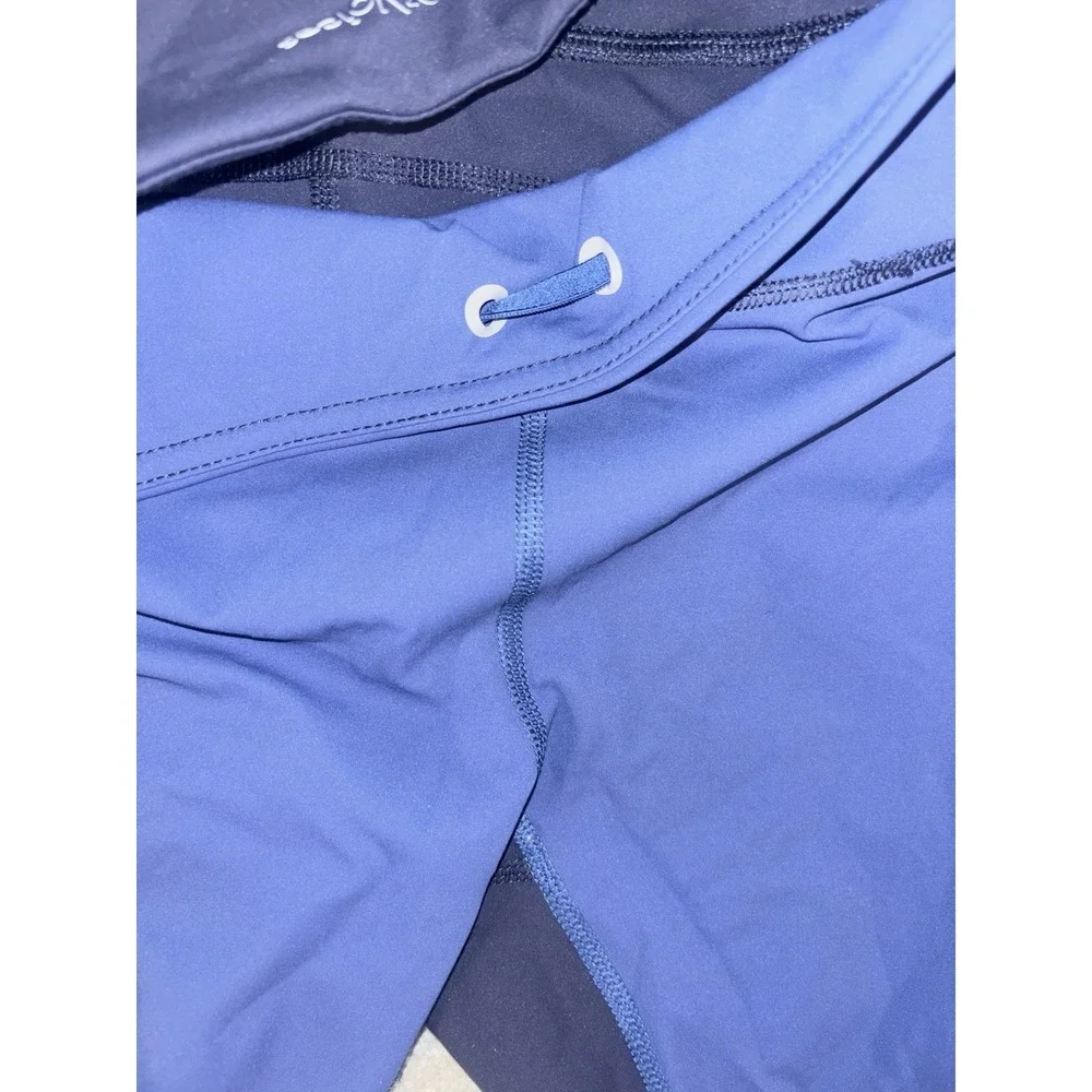 womens outdoor voices blue color‎ block leggings pockets drawstring Small
